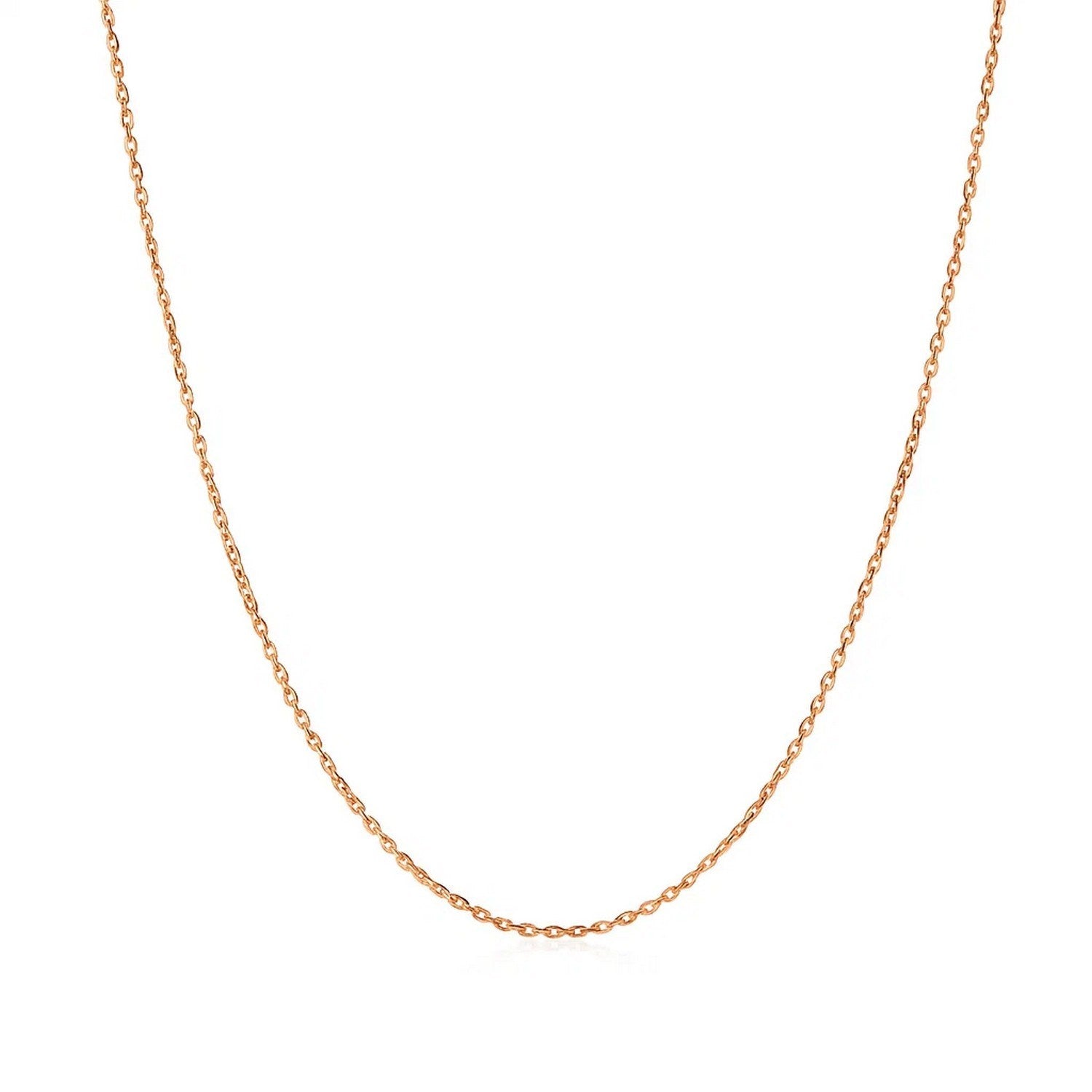 14k roségouden kabelschakelketting met diamantslijpsel (1,10 mm)