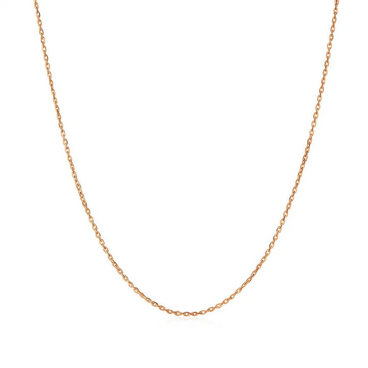 14k roségouden kabelschakelketting met diamantslijpsel (1,10 mm)