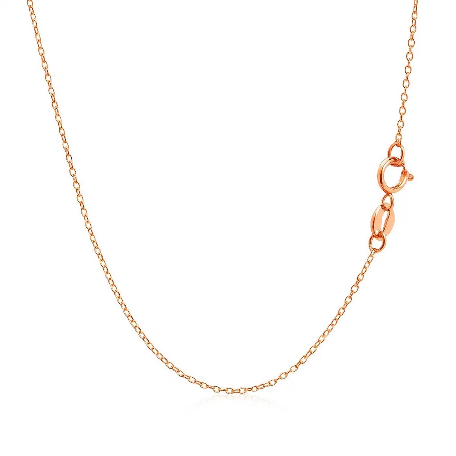 14k roségouden kabelschakelketting met diamantslijpsel (1,10 mm)