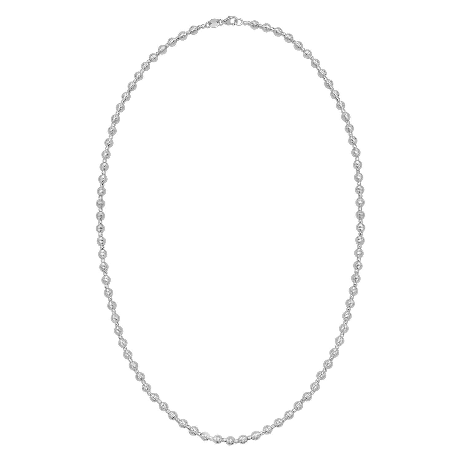 14K witgouden discodiamantgeslepen kralenketting (4,00 mm)