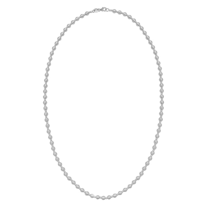 14K witgouden discodiamantgeslepen kralenketting (4,00 mm)