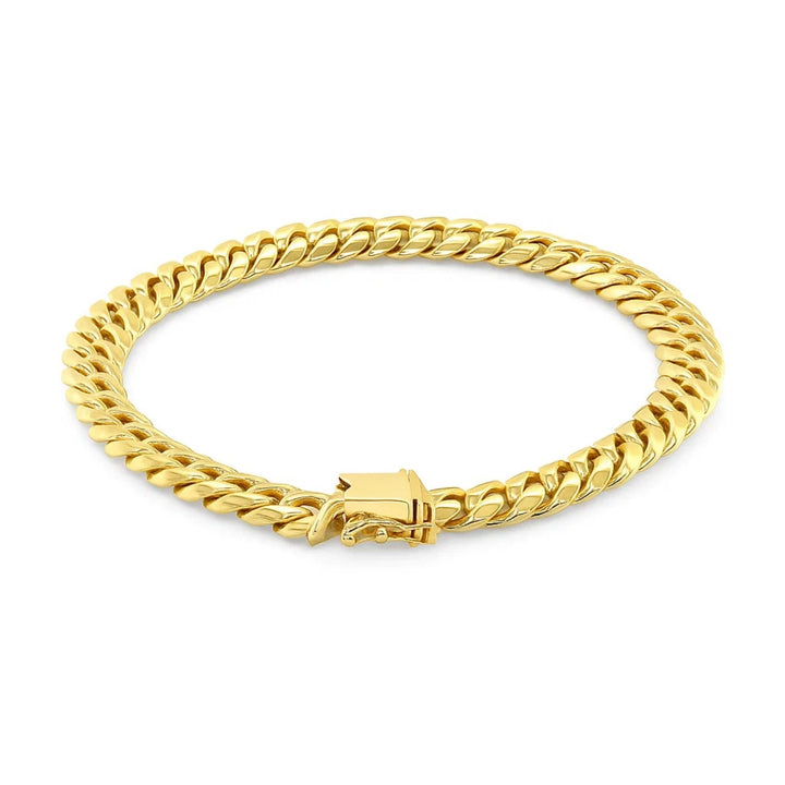 10k Yellow Gold Classic Miami Cuban Solid Bracelet (8.20 mm)