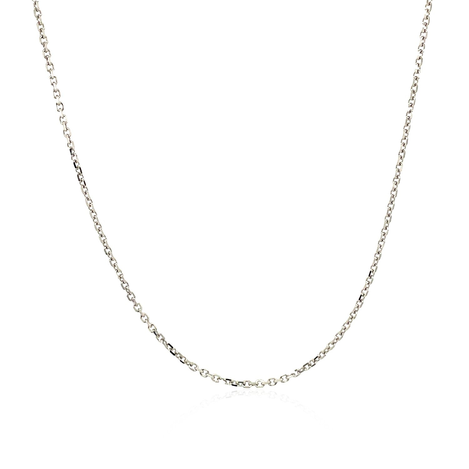 14k witgouden kabelschakelketting met diamantslijpsel (1,10 mm)