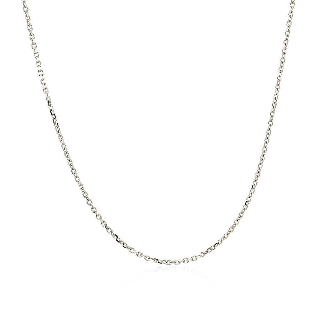 14k witgouden kabelschakelketting met diamantslijpsel (1,10 mm)