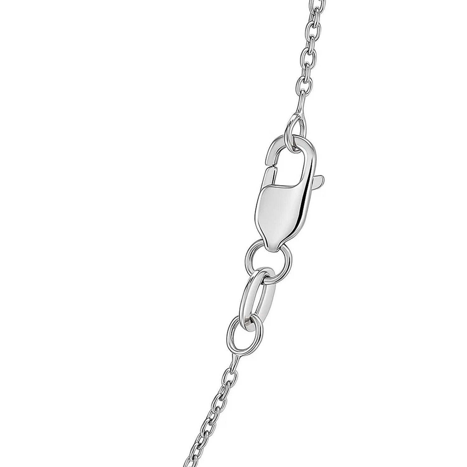 14k witgouden kabelschakelketting met diamantslijpsel (1,10 mm)