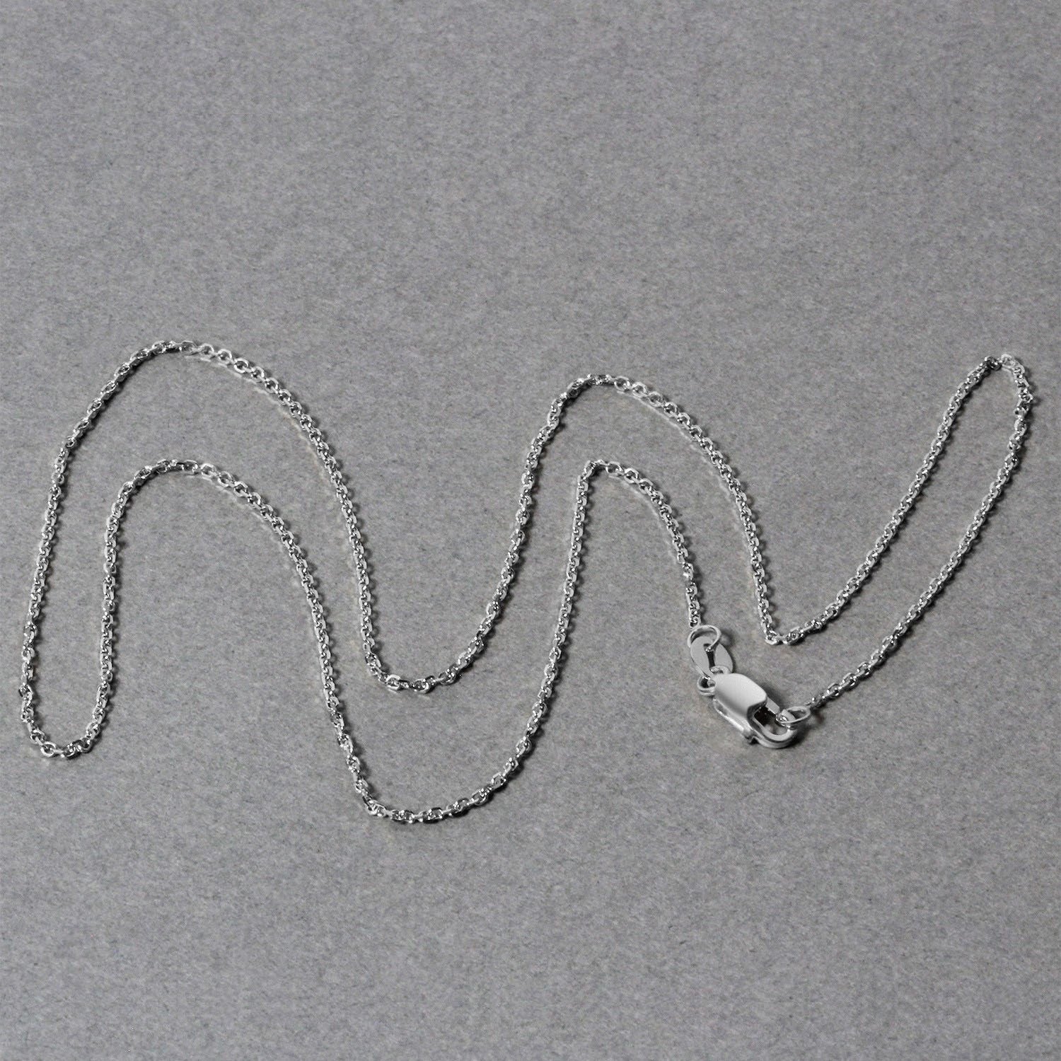 14k witgouden kabelschakelketting met diamantslijpsel (1,10 mm)