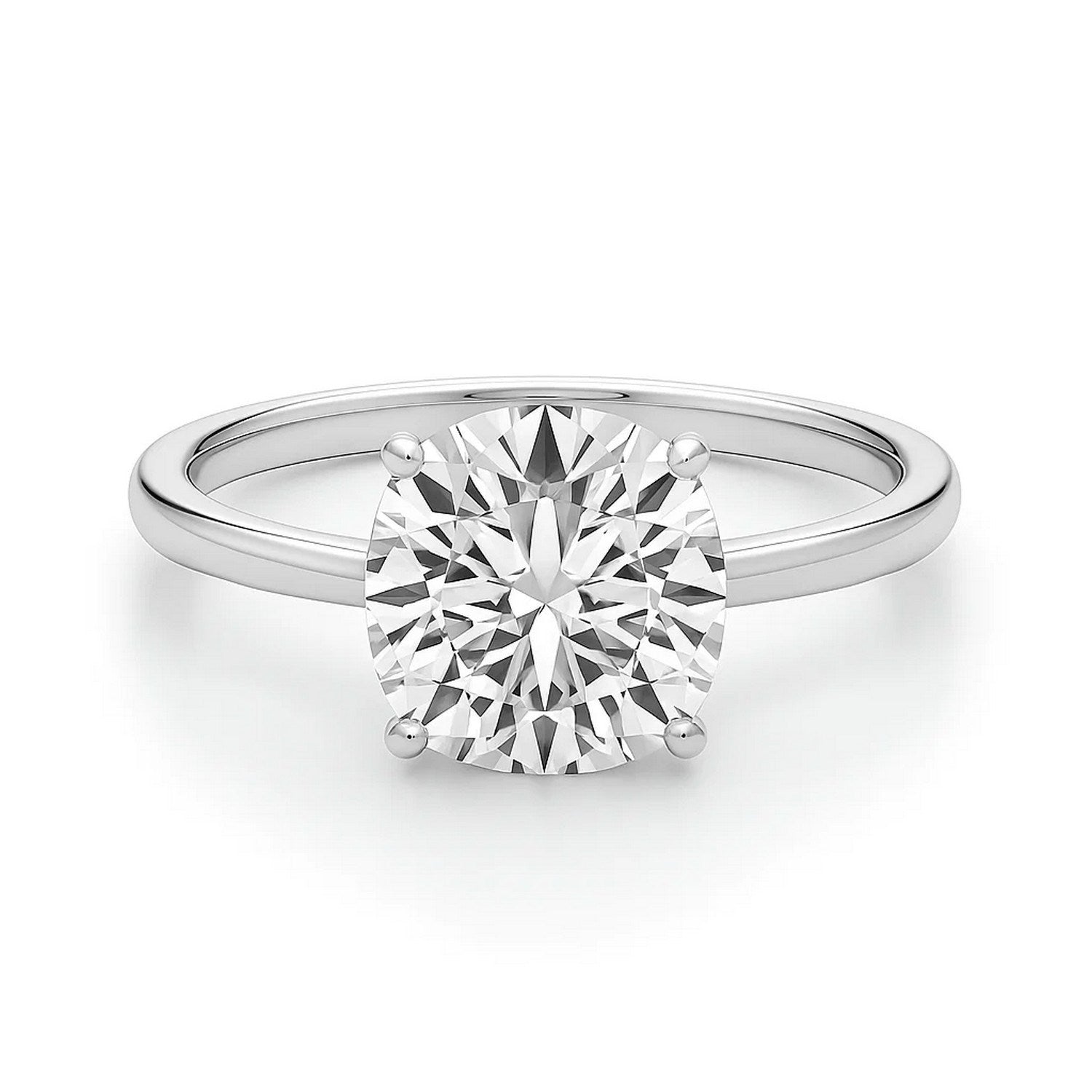 3 Carat Cushion Lab Grown IGI G/VS1 Diamond Solitaire Ring in 10K White Gold