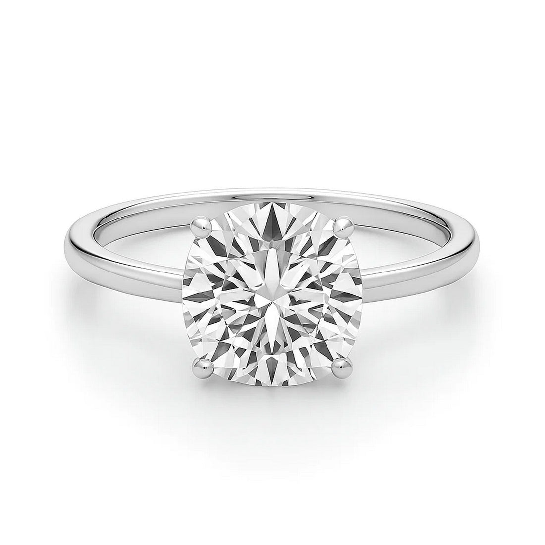 3 Carat Cushion Lab Grown IGI G/VS1 Diamond Solitaire Ring in 10K White Gold