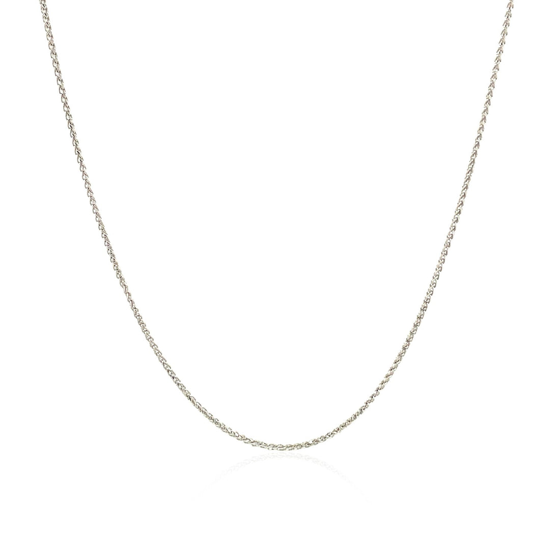 14k witgouden ronde tarweketting met diamantslijpsel (0,60 mm)