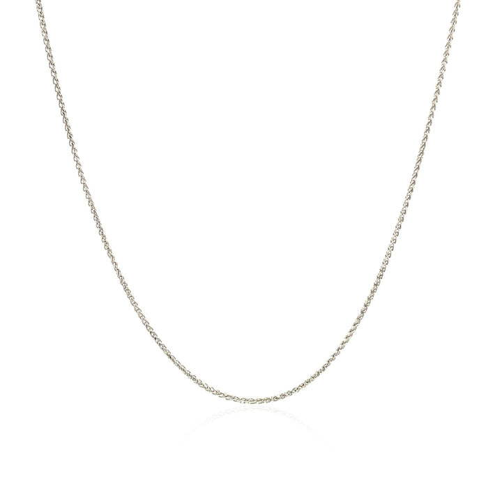 14k witgouden ronde tarweketting met diamantslijpsel (0,60 mm)