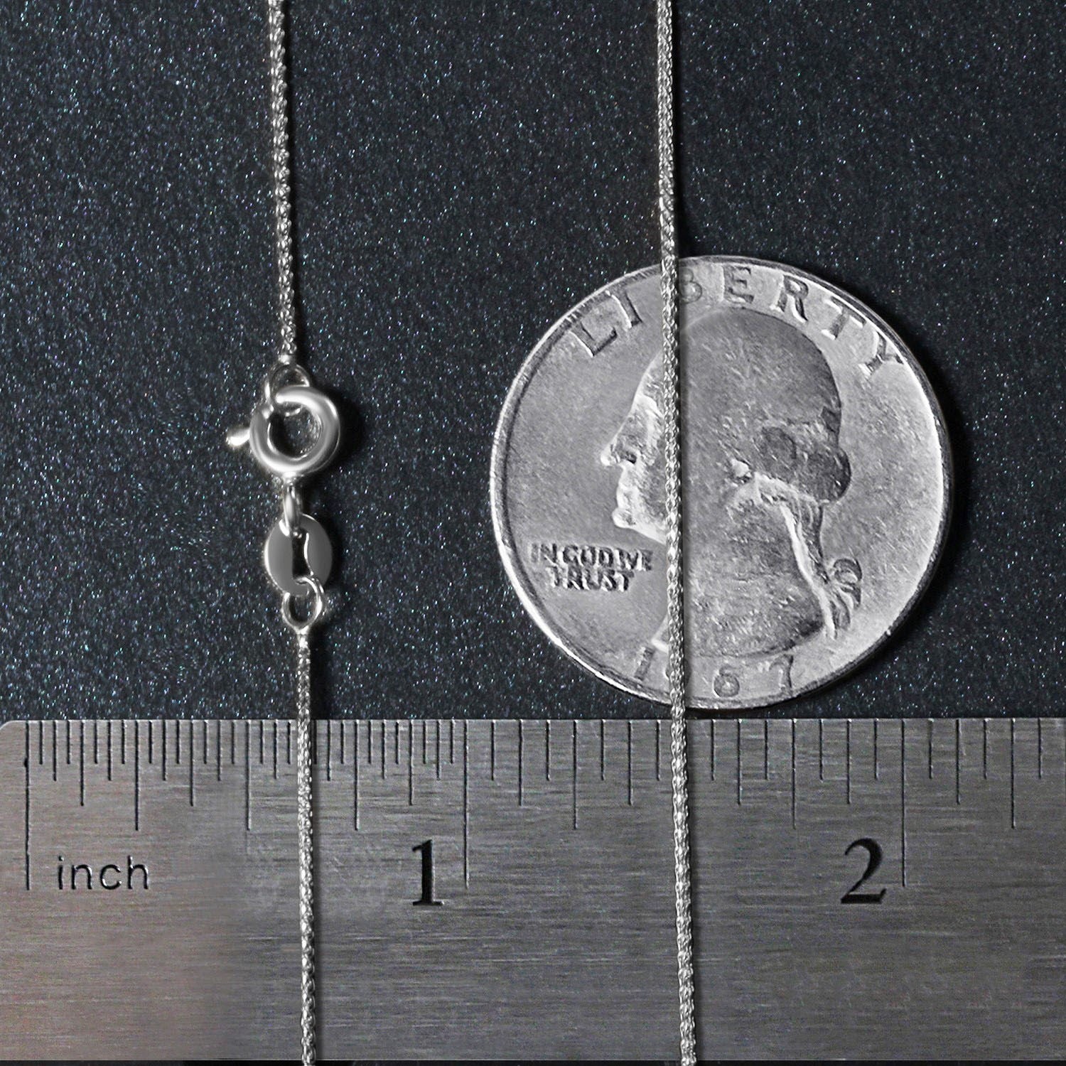 14k witgouden ronde tarweketting met diamantslijpsel (0,60 mm)