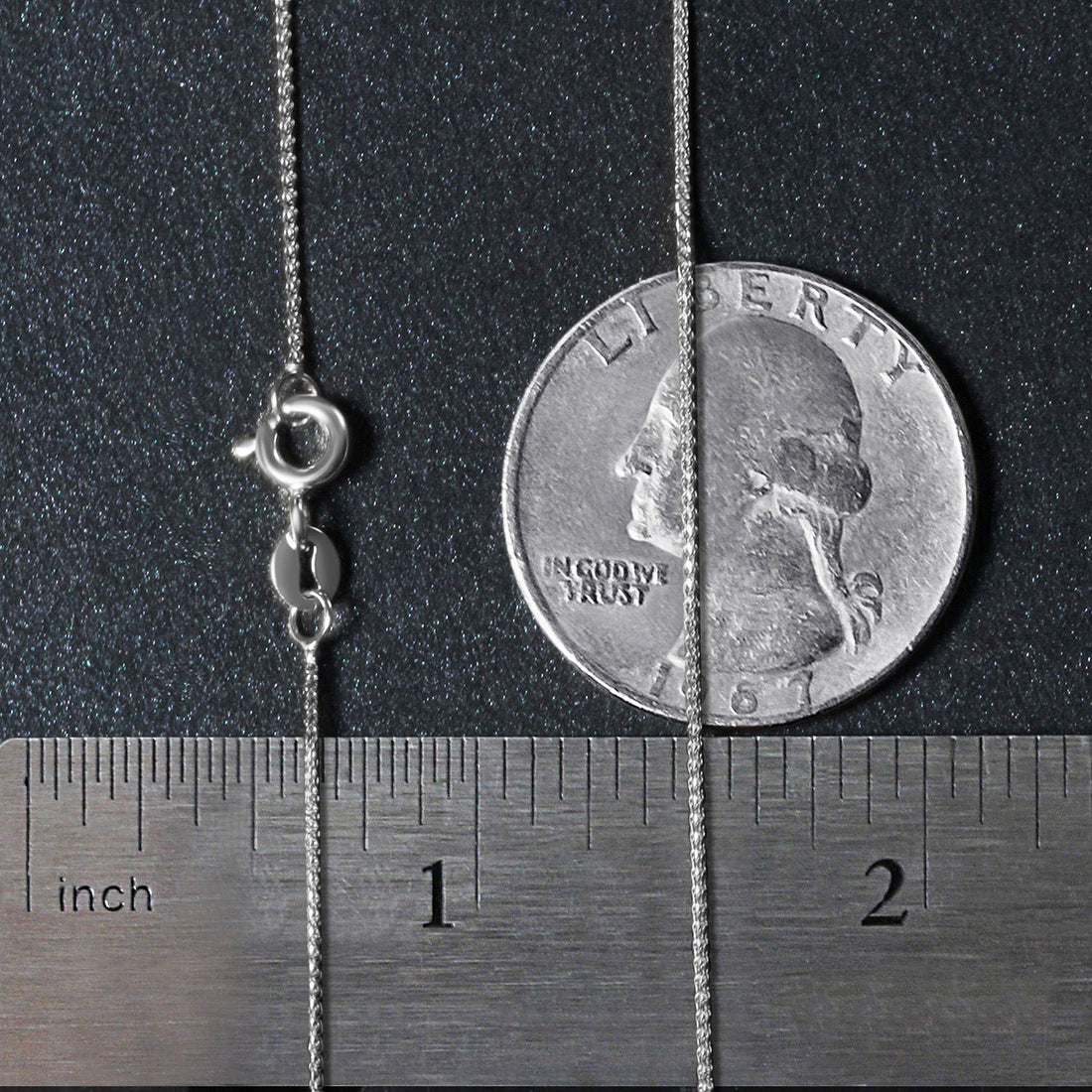 14k witgouden ronde tarweketting met diamantslijpsel (0,60 mm)