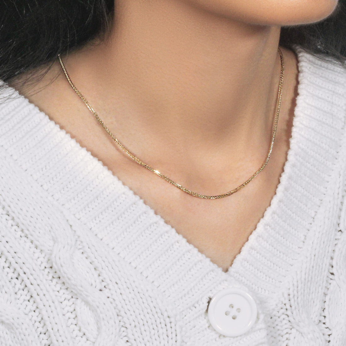 14k Yellow Gold Square Wheat Chain (1.80 mm)