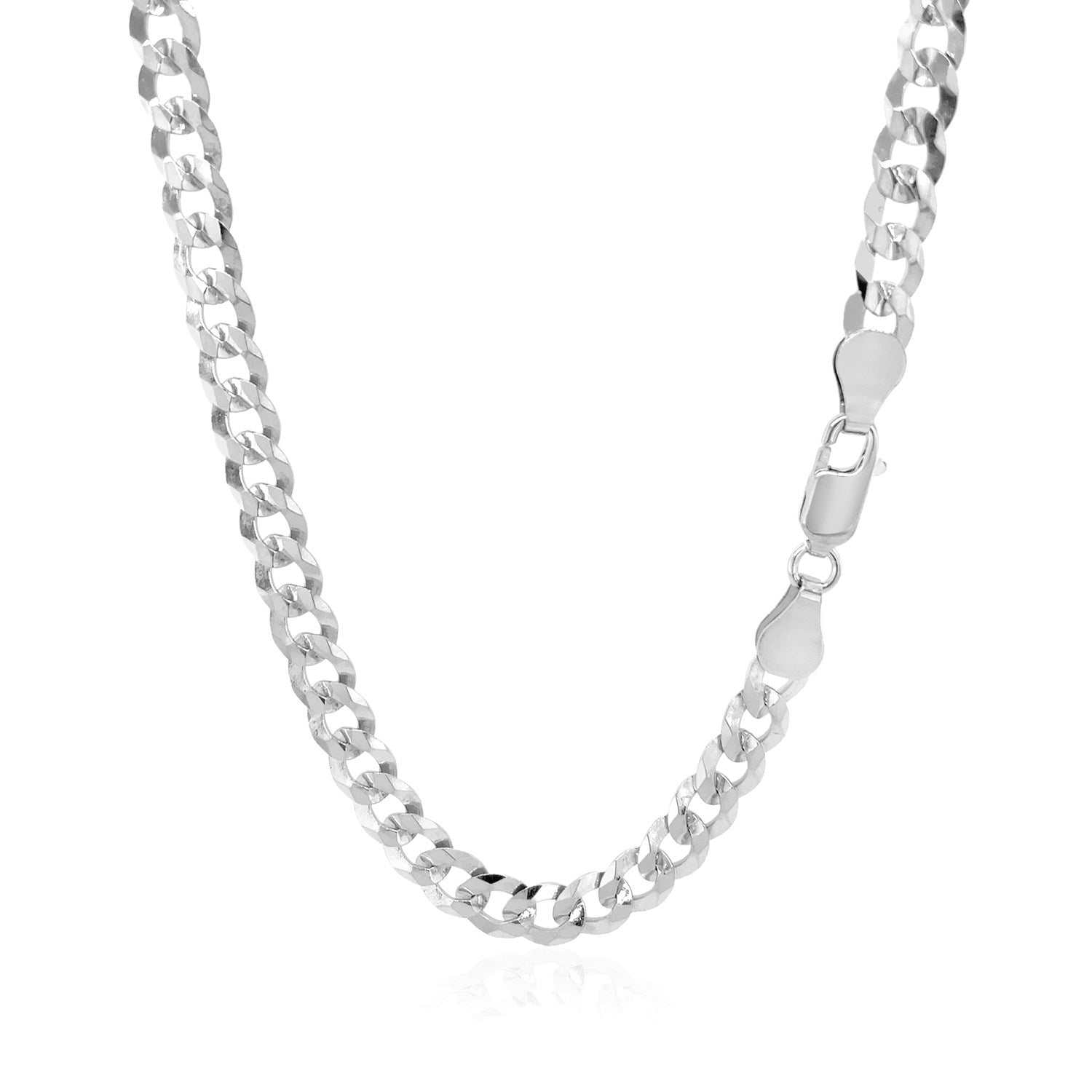 Chaîne gourmette massive en or blanc 14 carats (5,70 mm)