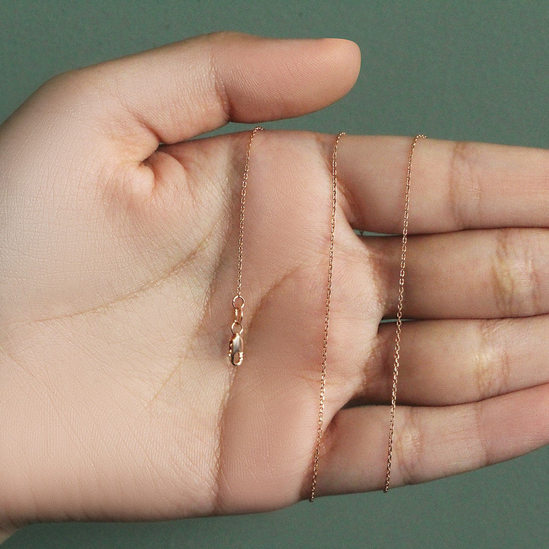 Diamond Cut Cable Link Chain in Rose Gold (0.87 mm)