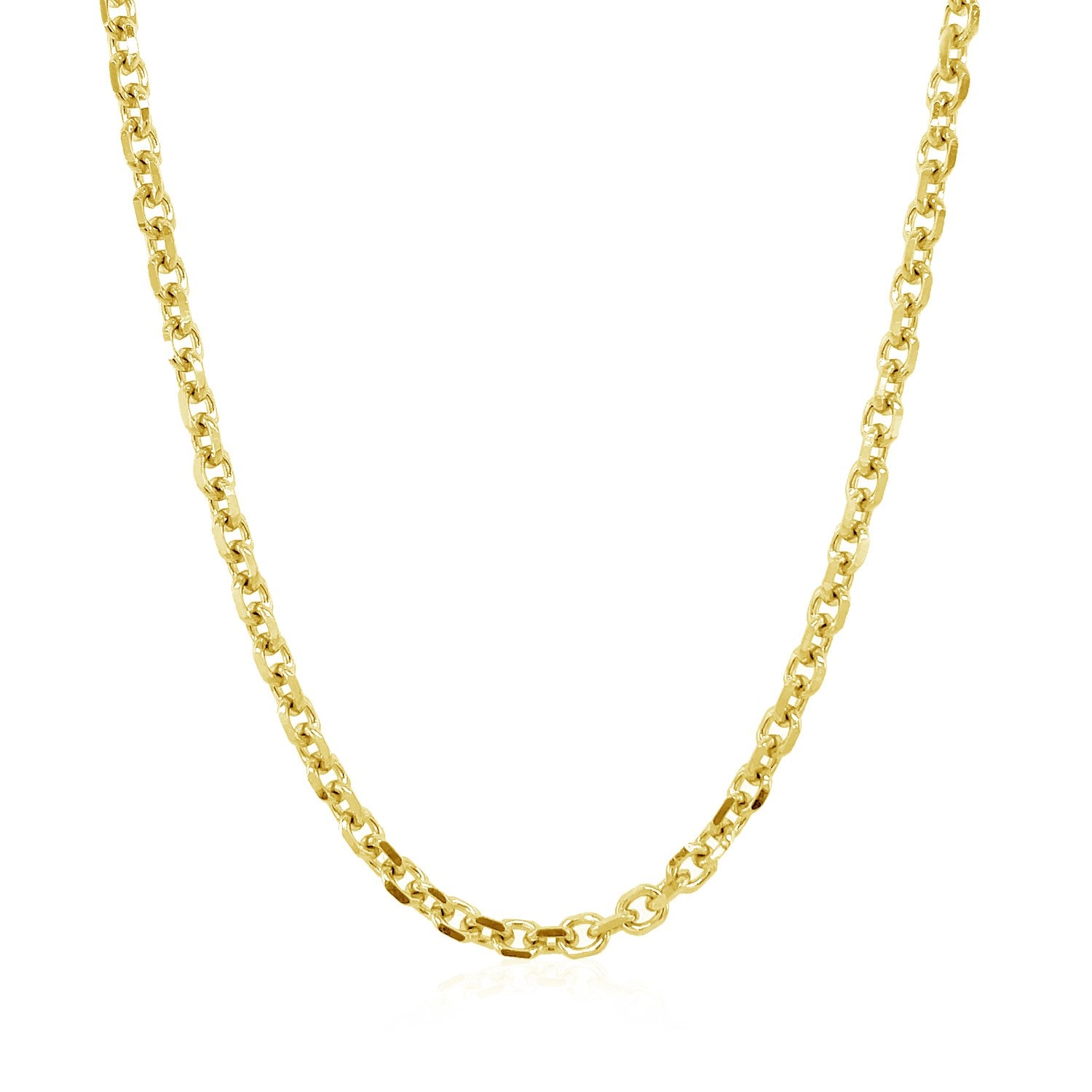 14k geelgouden kabelschakelketting met diamantslijpsel (3,0 mm)
