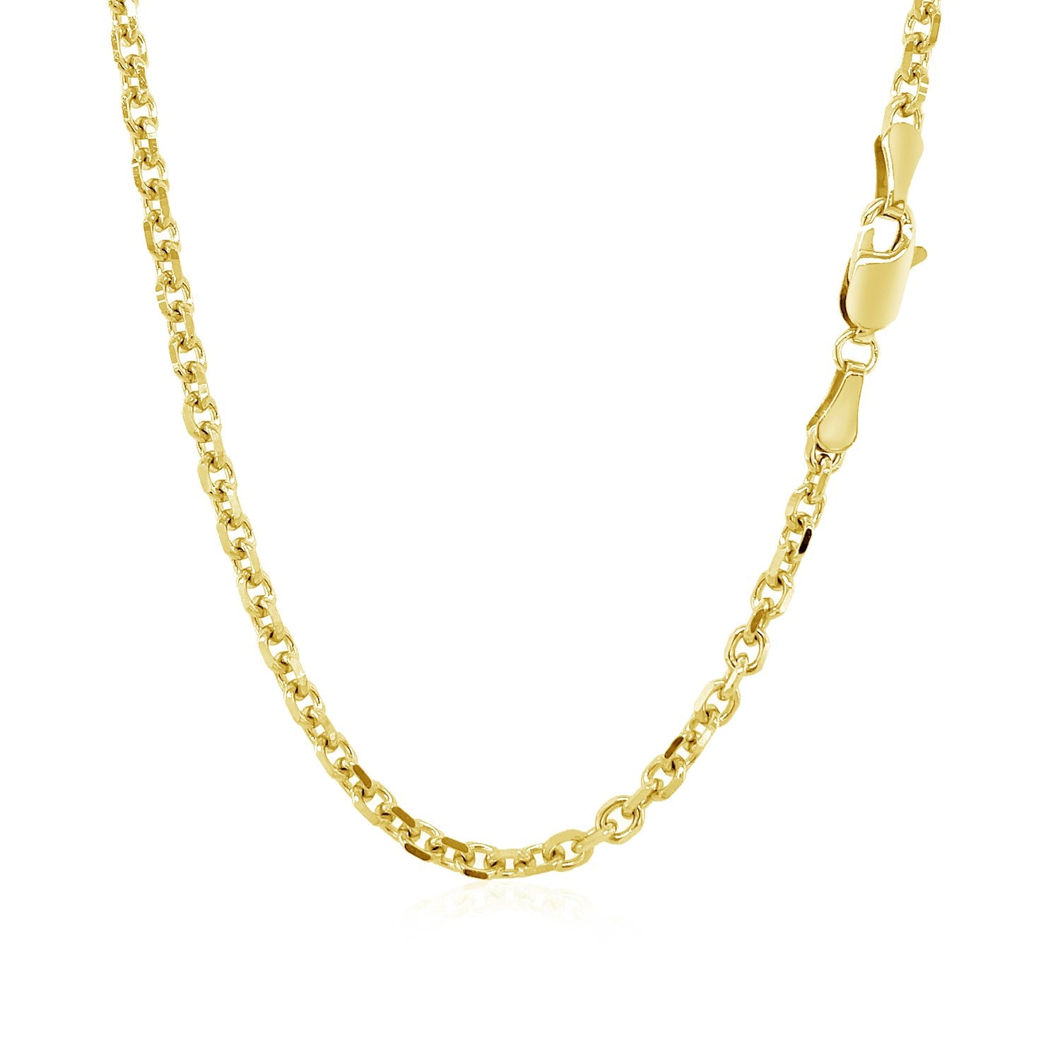 14k geelgouden kabelschakelketting met diamantslijpsel (3,0 mm)