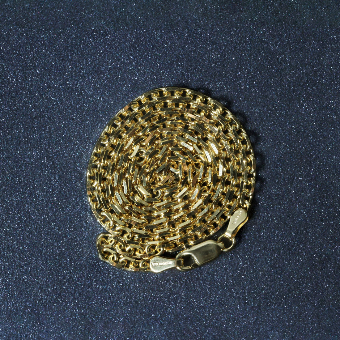 14k geelgouden kabelschakelketting met diamantslijpsel (3,0 mm)