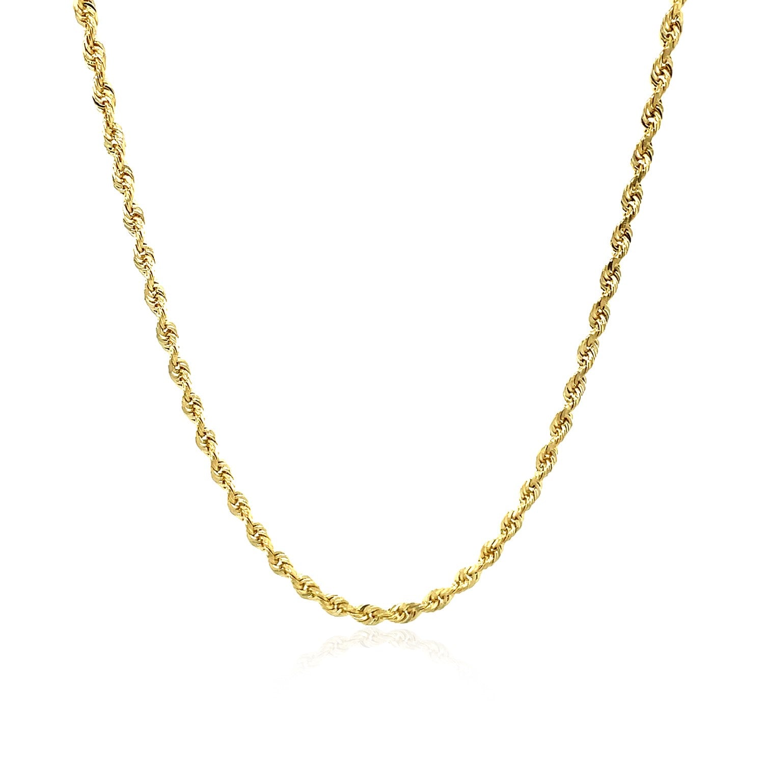 10k geelgouden ketting met massief diamantgeslepen ketting (2,50 mm)