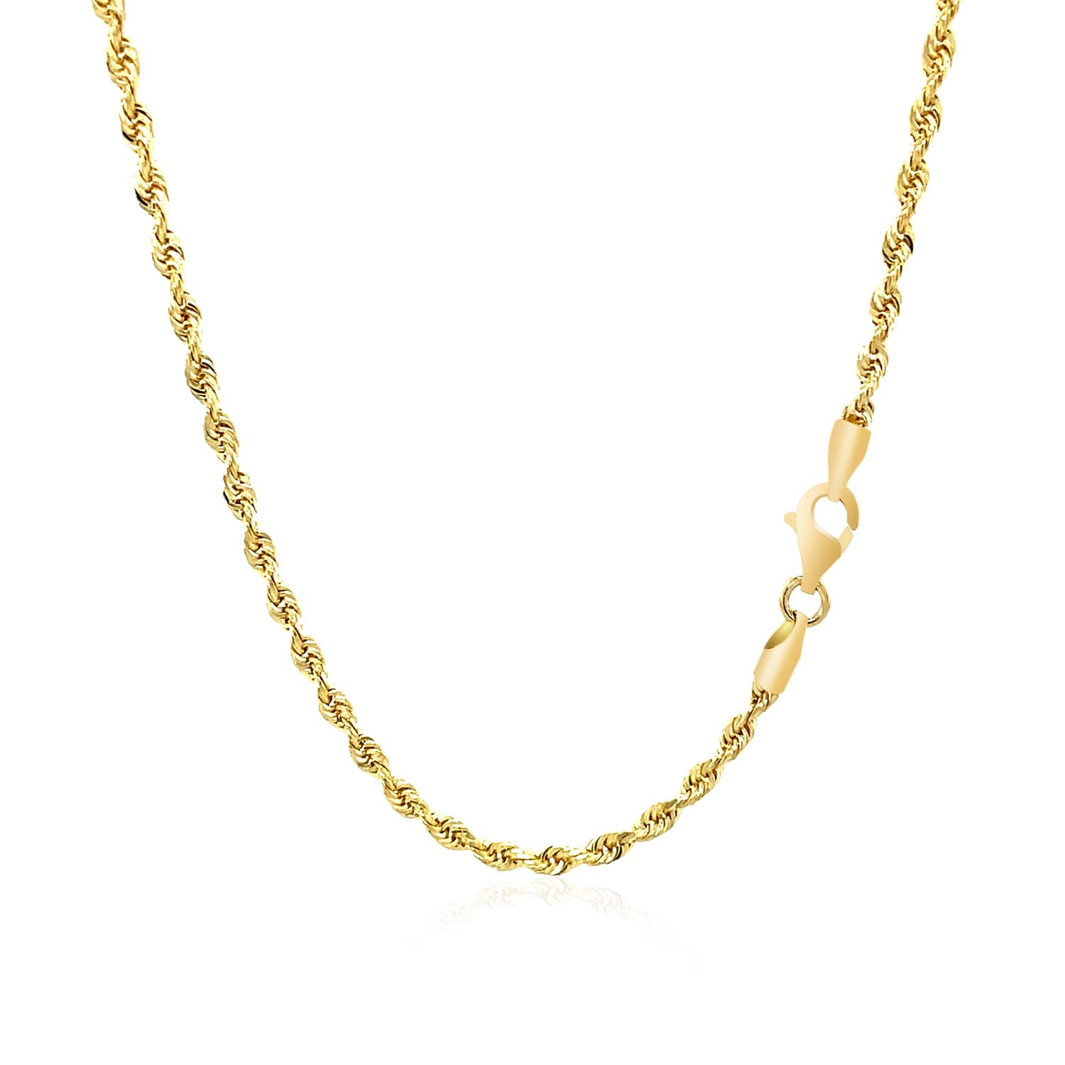 10k geelgouden ketting met massief diamantgeslepen ketting (2,50 mm)
