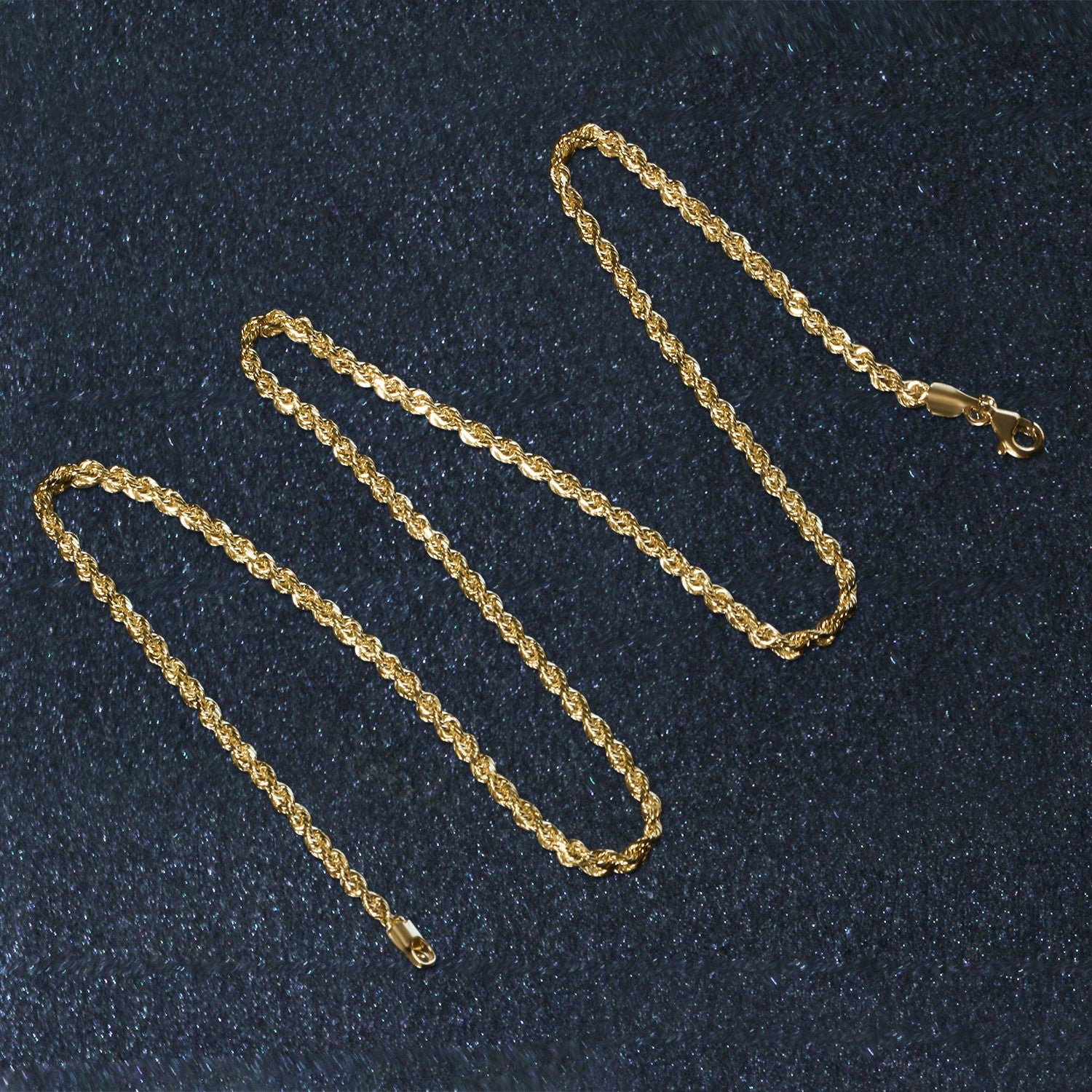 10k geelgouden ketting met massief diamantgeslepen ketting (2,50 mm)