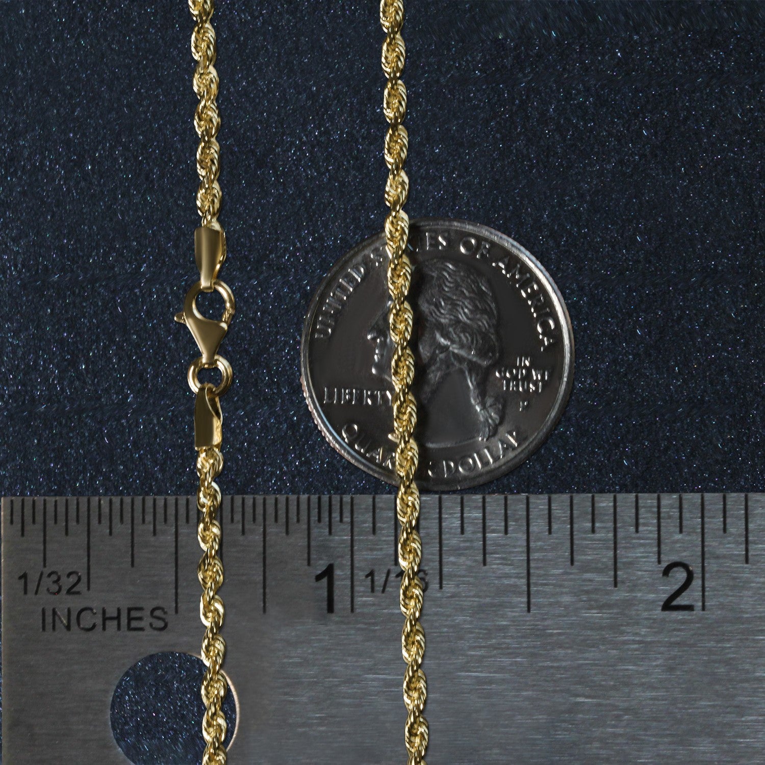 10k geelgouden ketting met massief diamantgeslepen ketting (2,50 mm)