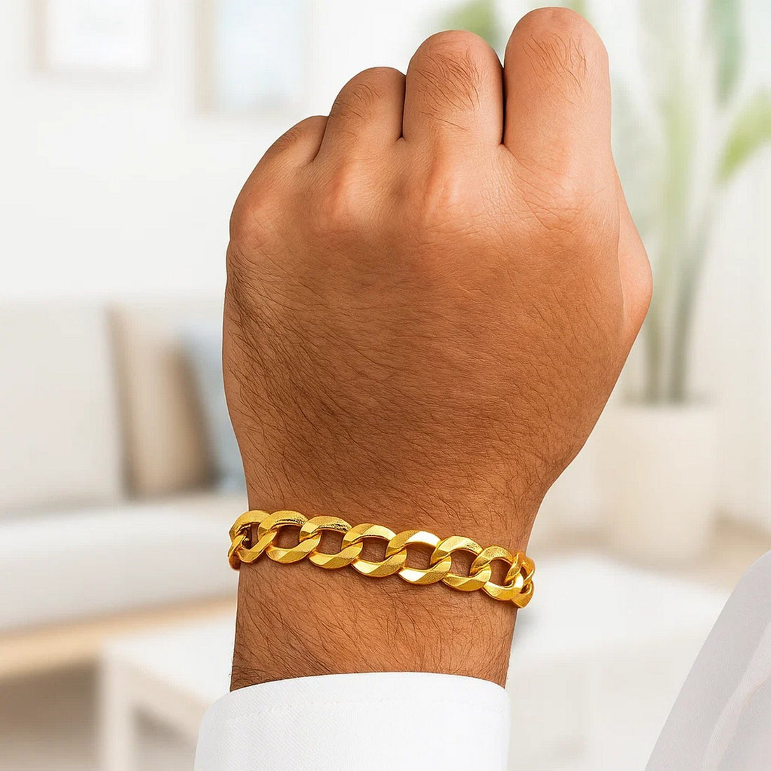 14k Yellow Gold Solid Curb Bracelet (10.00 mm)