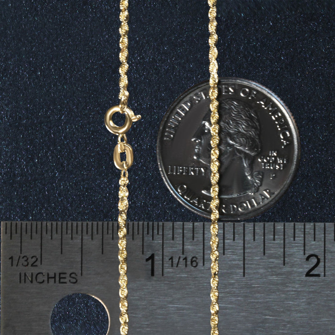 10k geelgouden ketting met massief diamantgeslepen ketting (1,40 mm)