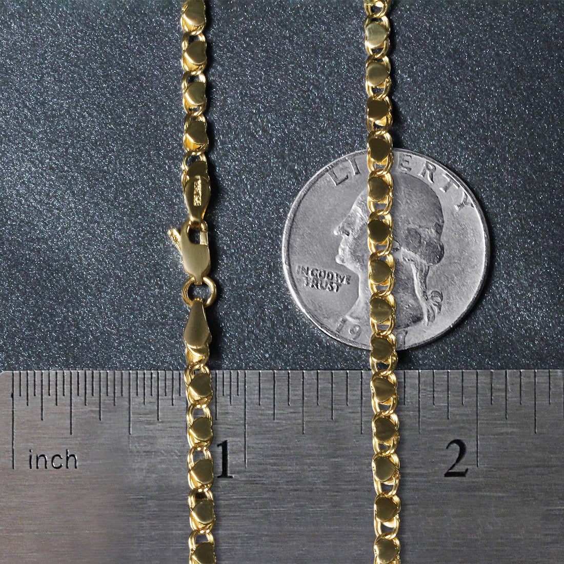 14k Yellow Gold Heart Chain (3.20 mm)