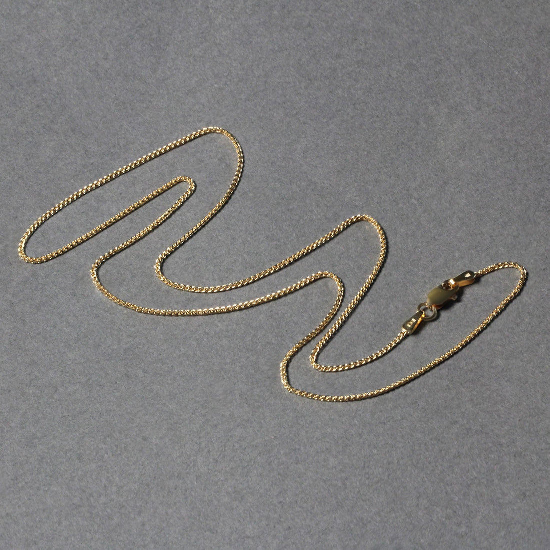 14k Yellow Gold Diamond Cut Round Wheat Chain (1.00 mm)