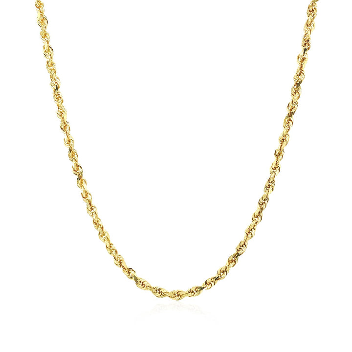 10k geelgouden ketting met massief diamantgeslepen ketting (2,00 mm)