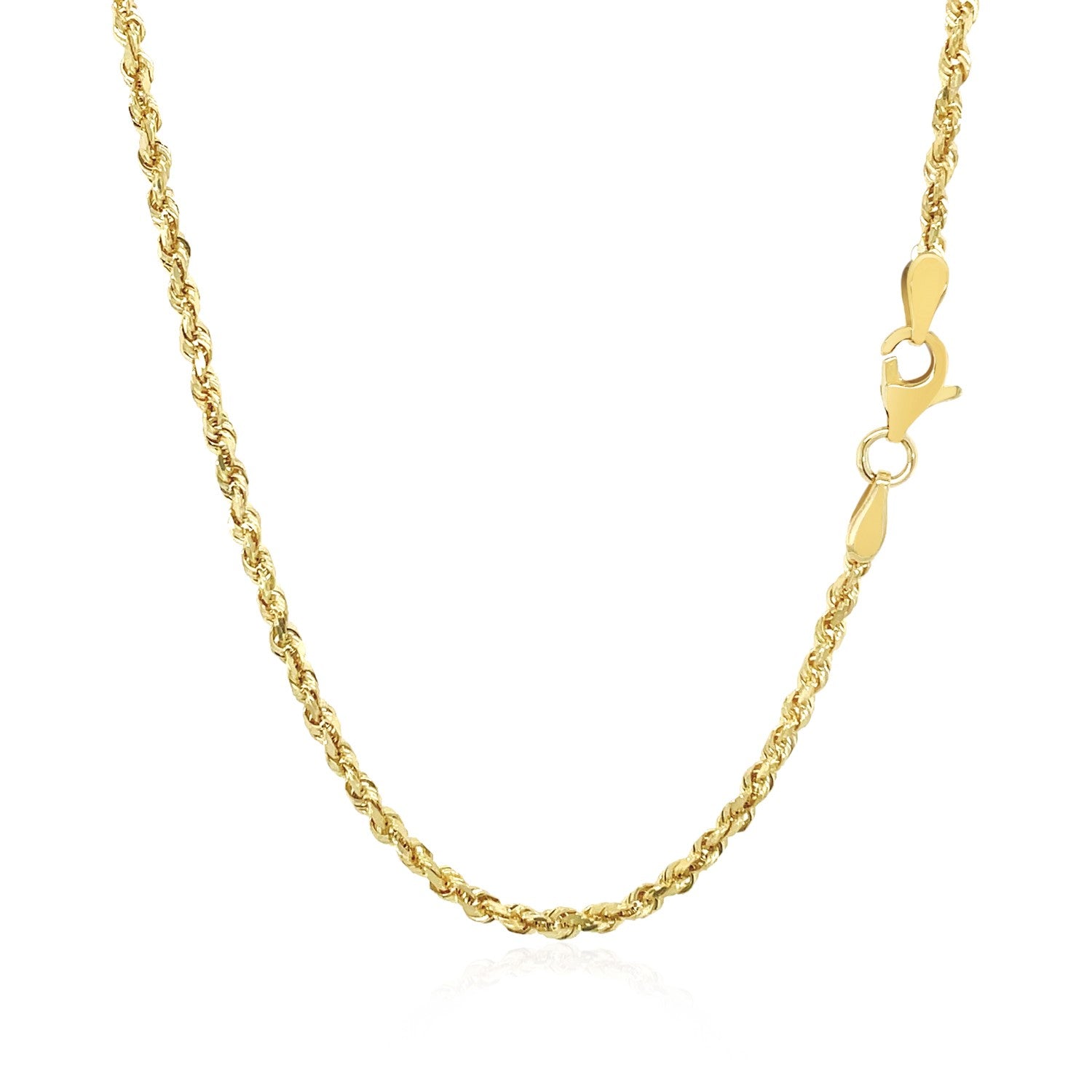 10k geelgouden ketting met massief diamantgeslepen ketting (2,00 mm)