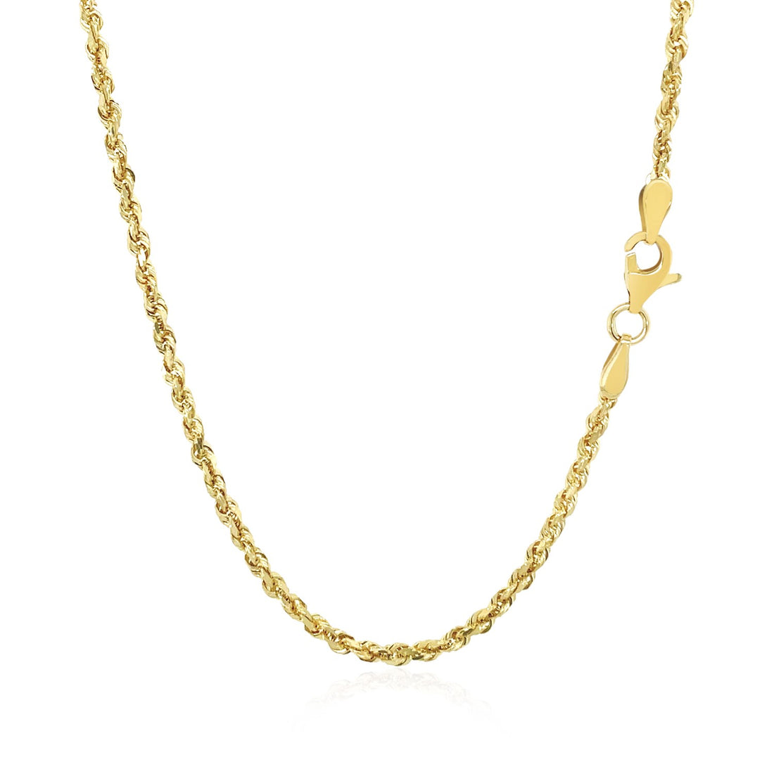 10k geelgouden ketting met massief diamantgeslepen ketting (2,00 mm)