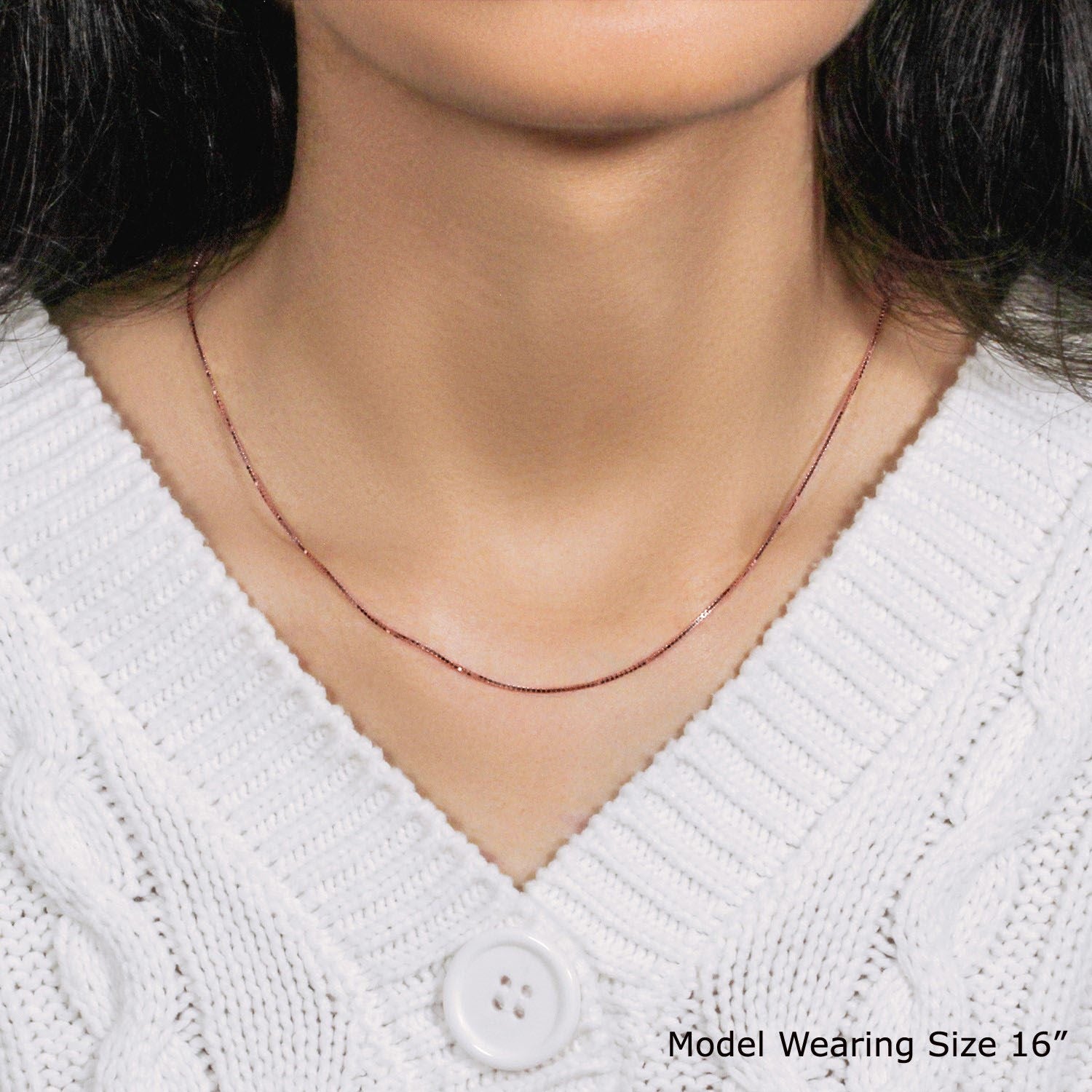 14k Rose Gold Classic Box Chain (0.73 mm)