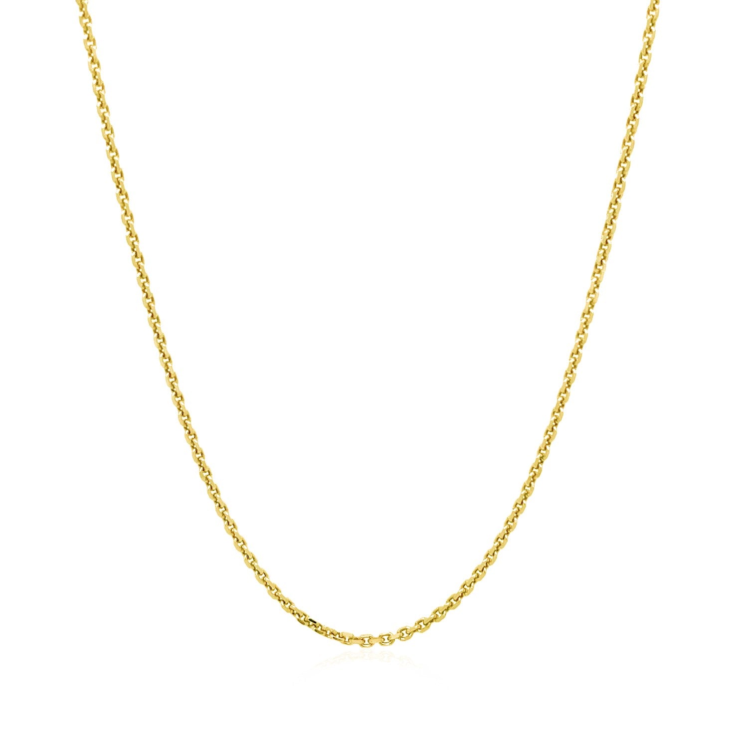 14k geelgouden kabelschakelketting met diamantslijpsel (1,30 mm)