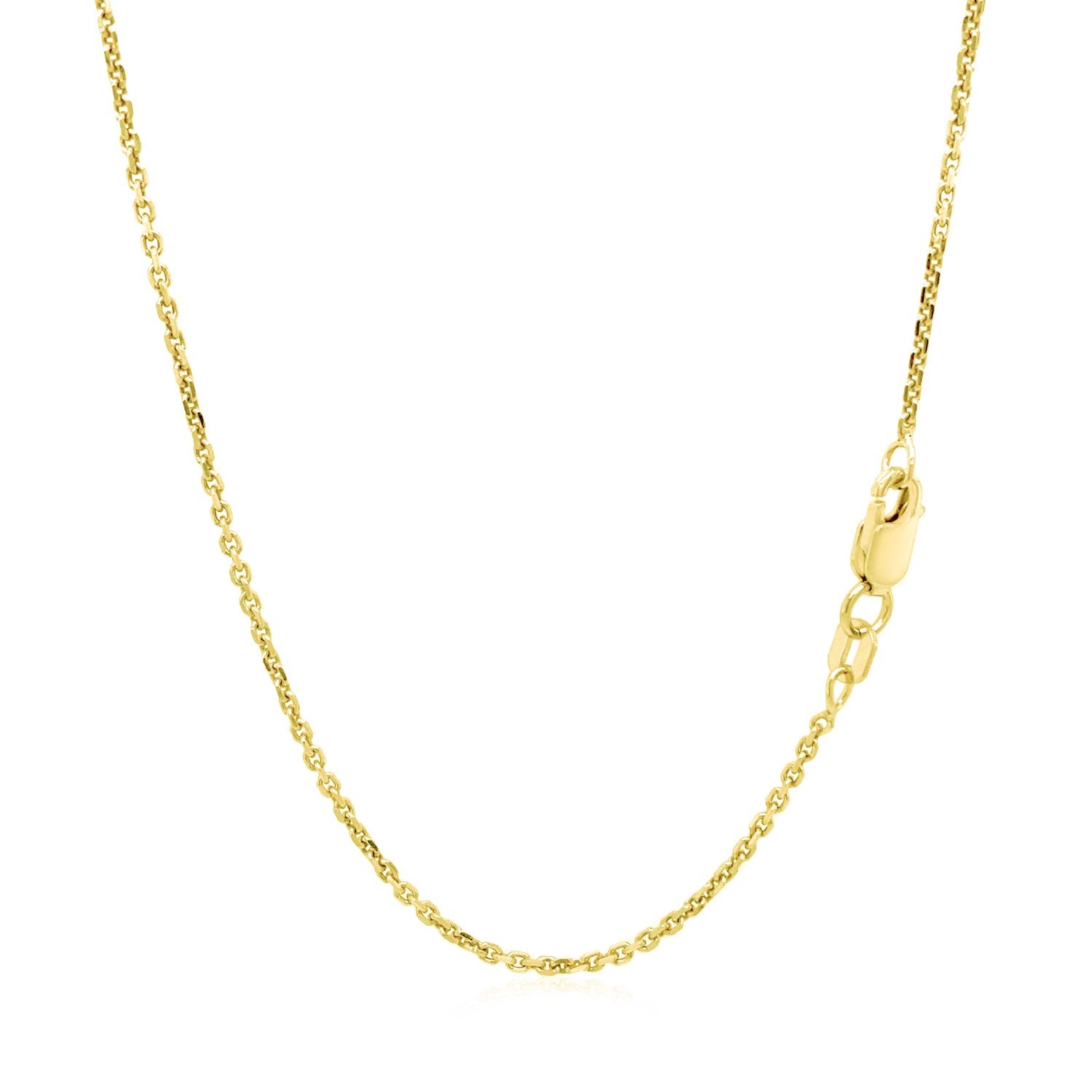 14k geelgouden kabelschakelketting met diamantslijpsel (1,30 mm)