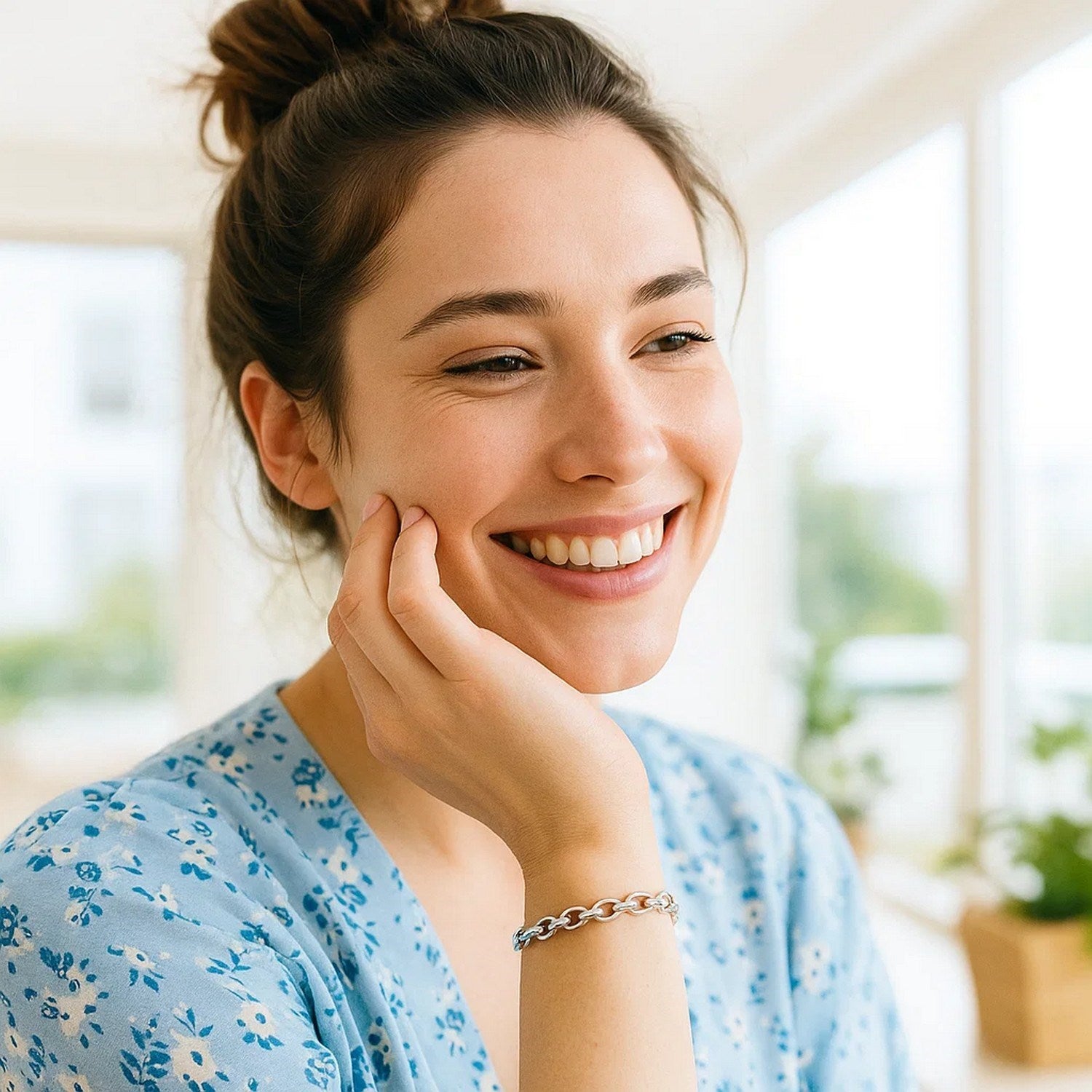 14k White Gold Oval Rolo Bracelet  (4.60 mm)
