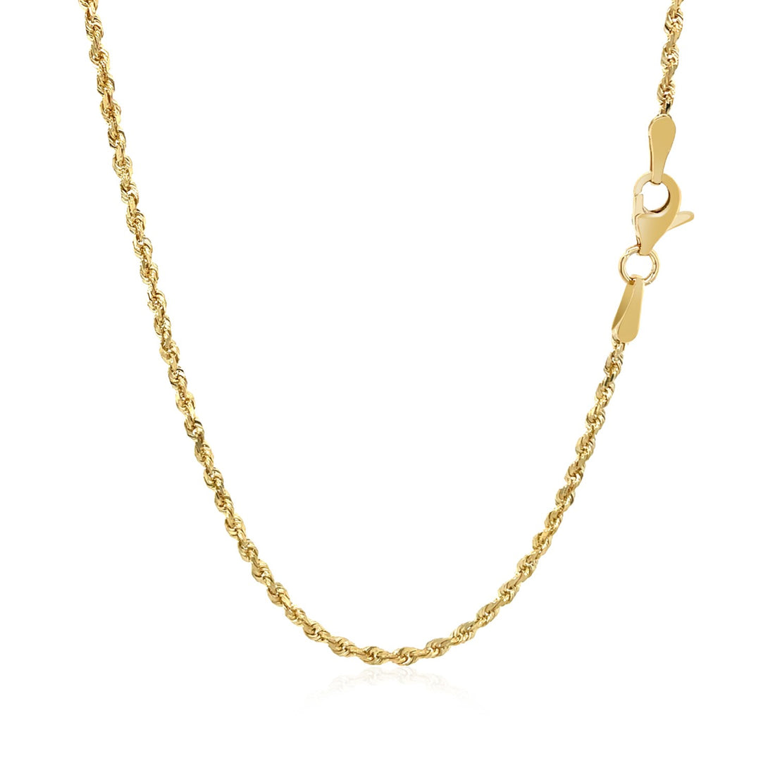 10k geelgouden ketting met massief diamantgeslepen ketting (1,80 mm)