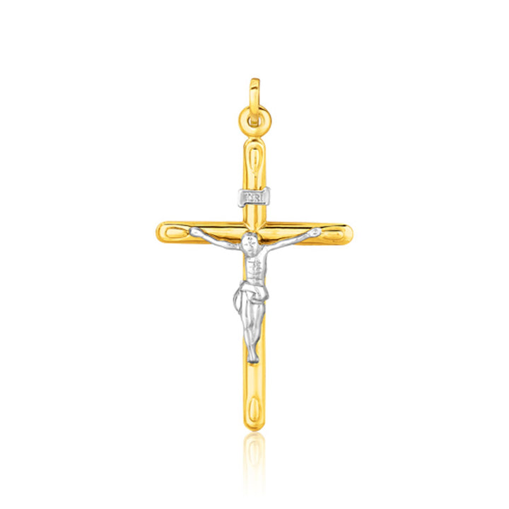 Pendentif croix en or bicolore 14 carats