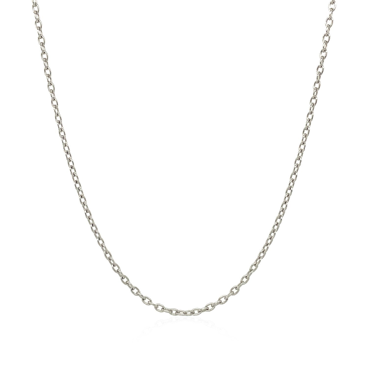 14k witgouden ovale kabelschakelketting (1,50 mm)