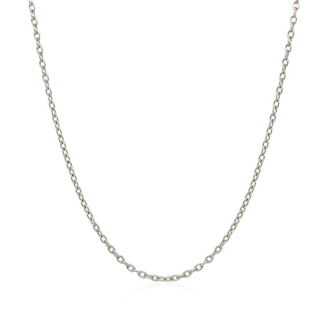 14k witgouden ovale kabelschakelketting (1,50 mm)