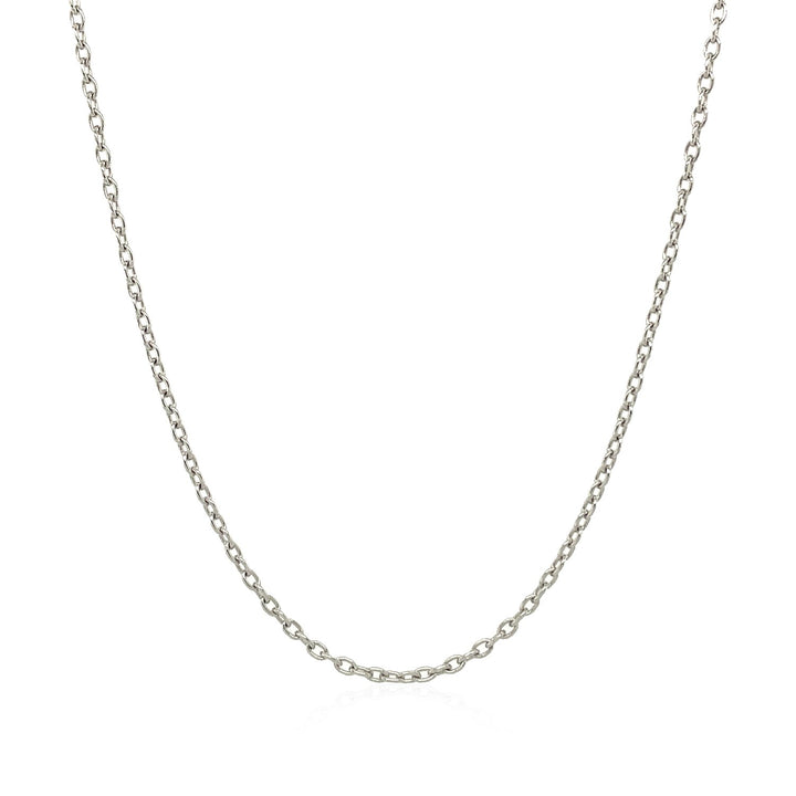 14k witgouden ovale kabelschakelketting (1,50 mm)
