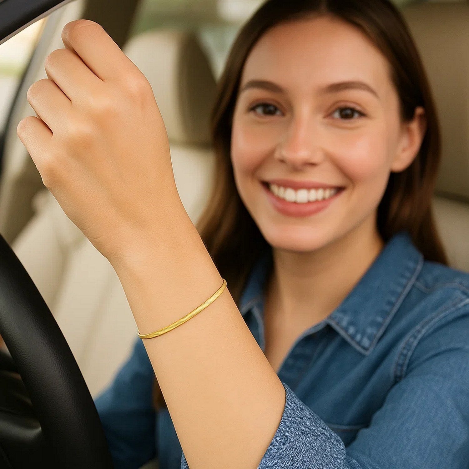 14k Yellow Gold Super Flex Herringbone Bracelet (2.80 mm)