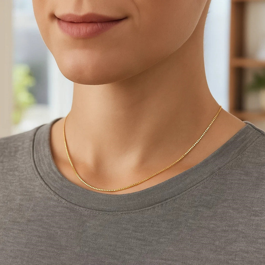 Chaîne classique en or jaune 14 carats (0,45 mm)