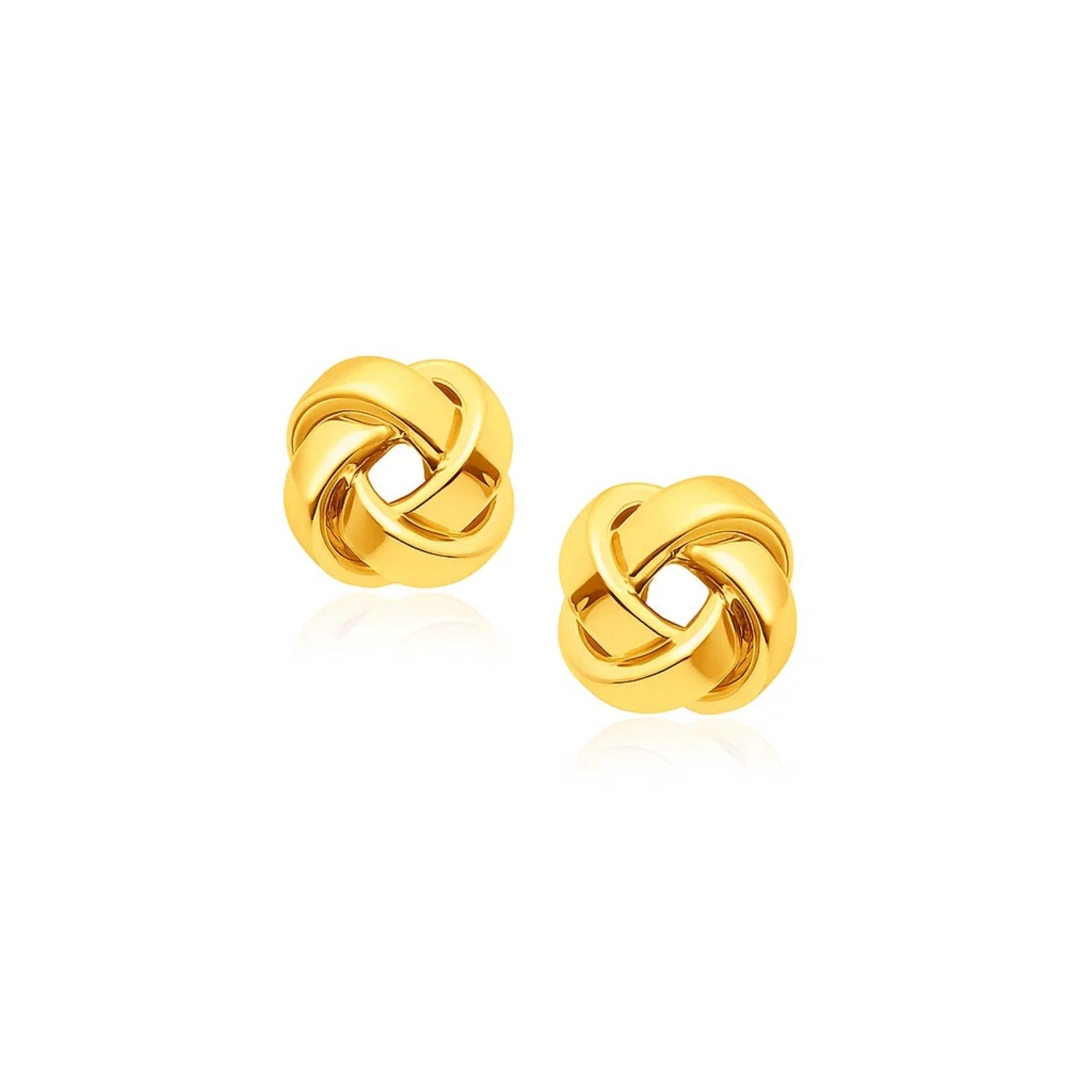 14k Yellow Gold Classic Love Knot Stud Earrings