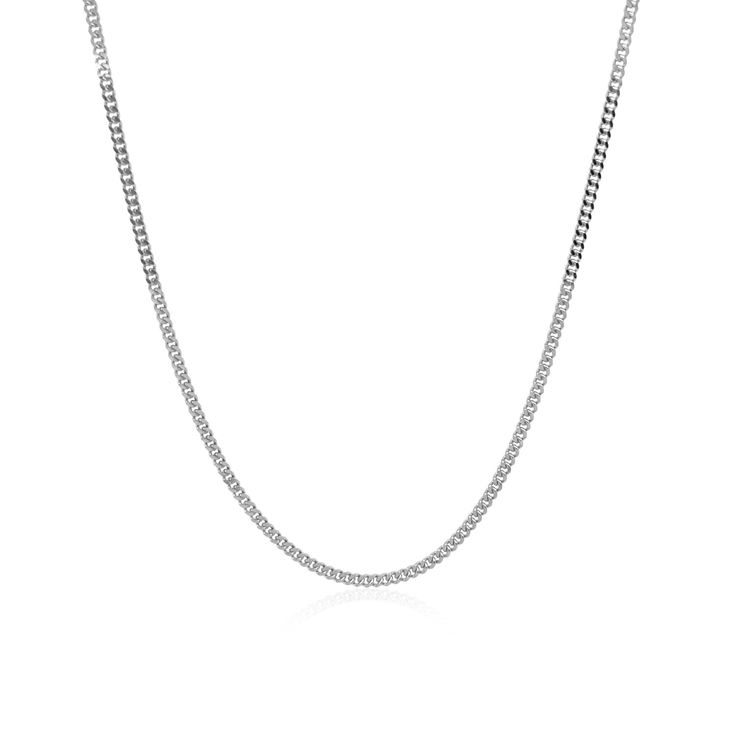 14k witgouden Gourmette-ketting (1,40 mm)