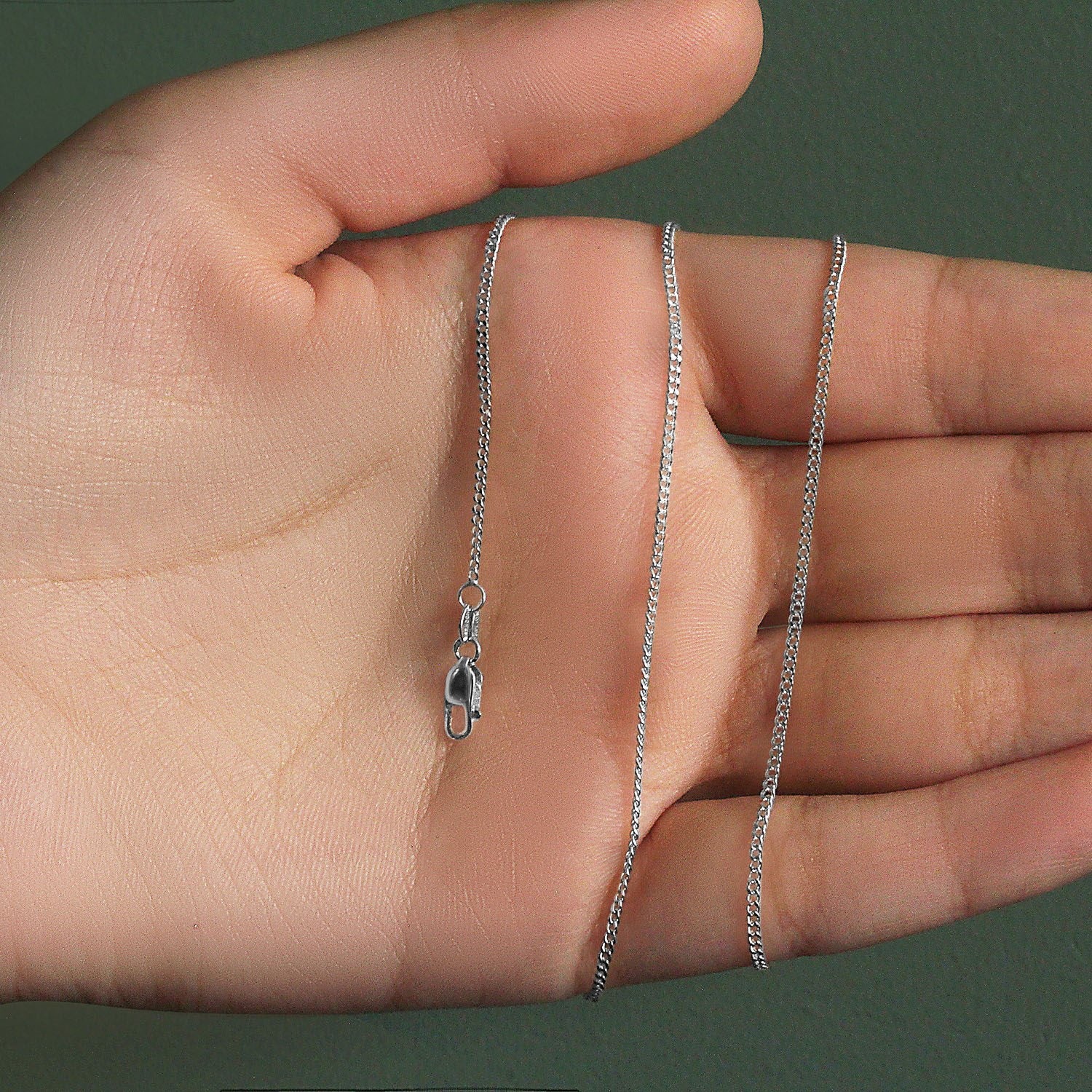 14k witgouden Gourmette-ketting (1,40 mm)