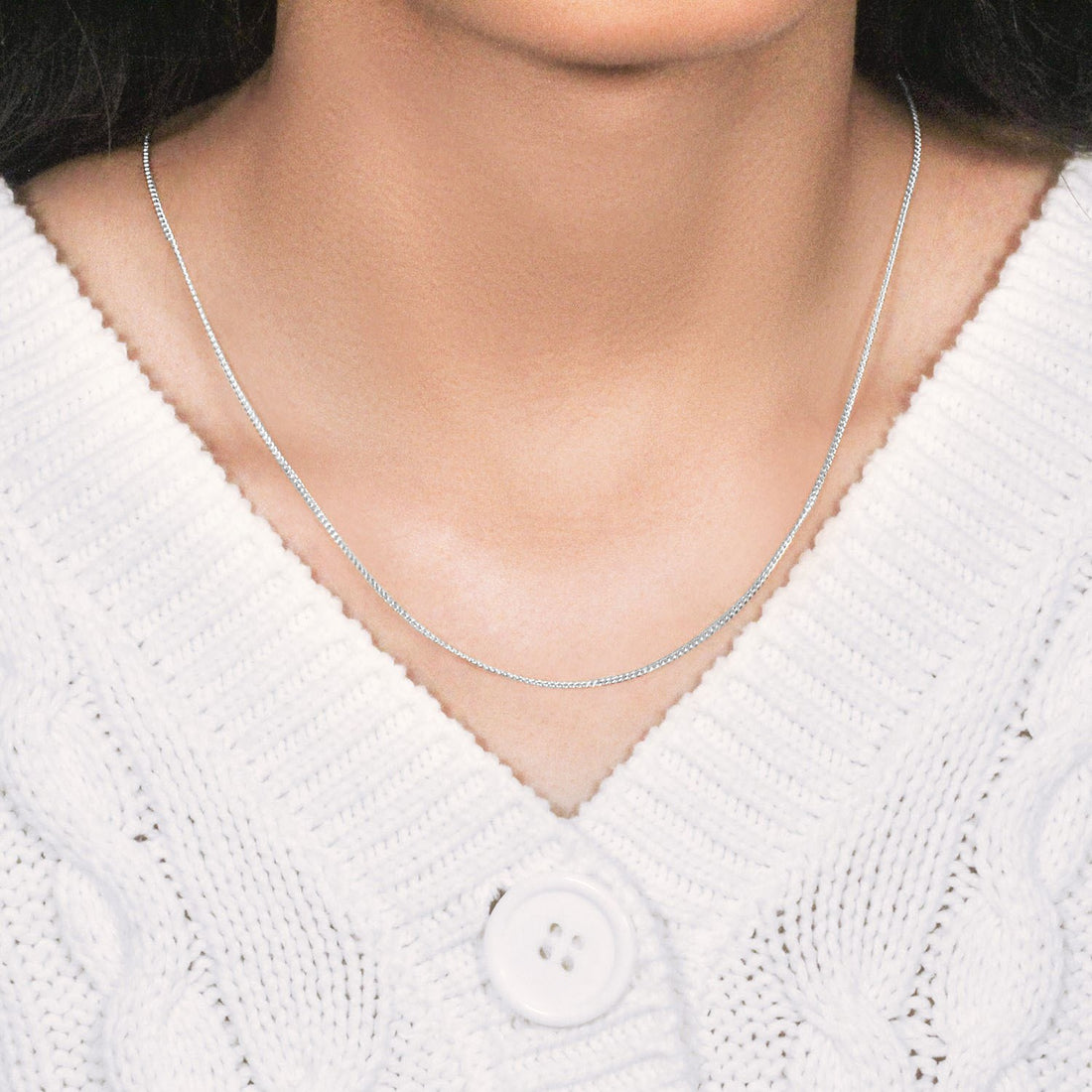 14k witgouden Gourmette-ketting (1,40 mm)