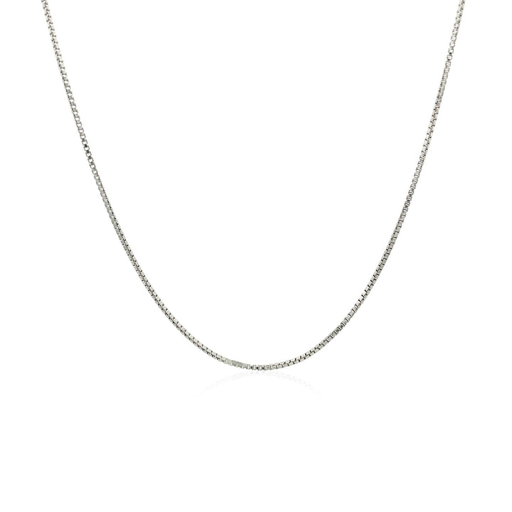 Sterling zilveren rhodium-geplateerde boxketting (0,70 mm)