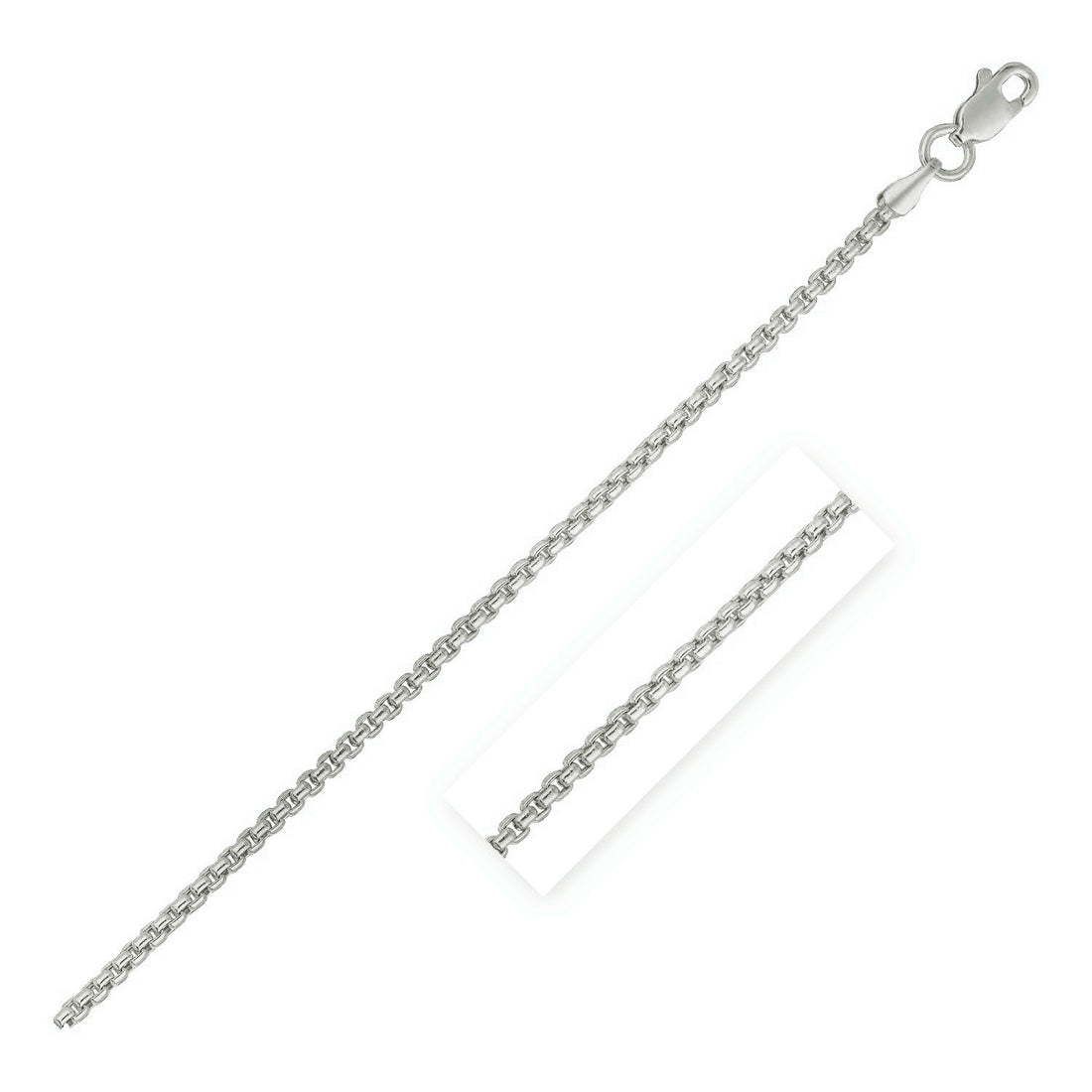 Chaîne à maillons ronds en or blanc 14 carats (1,3 mm)